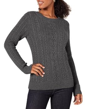 Amazon Essentials Women's Cotton Cable Knit Sweater