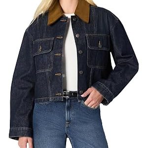 Amazon Essentials Women's Cropped Denim Jacket