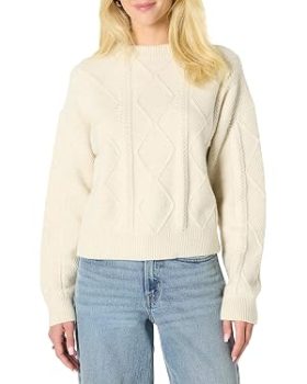 Amazon Essentials Women's Relaxed-Fit Cable Knit Sweater