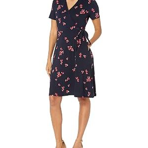 Amazon Essentials Women's Short-Sleeve Faux-Wrap Dress