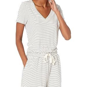 Amazon Essentials Women's Supersoft Terry V-Neck Romper